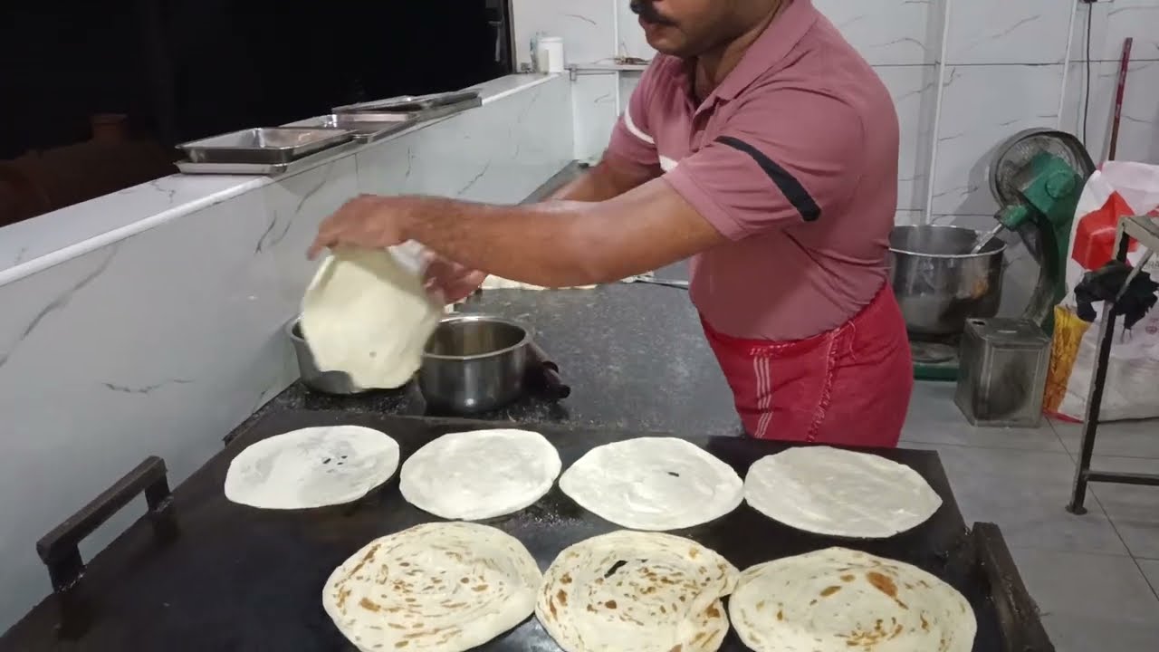 Master making special kerala porotta 