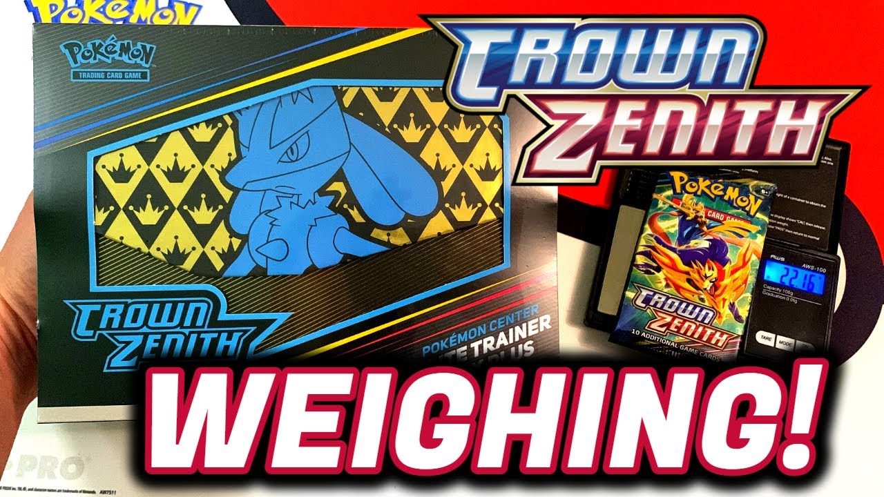 Can you WEIGH Packs from a  PC Crown Zenith Elite Trainer Box?