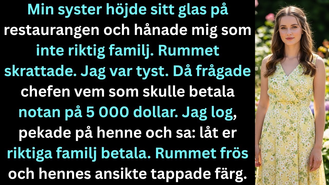 Min syster förnedrade mig vid middagen och sa att jag inte var riktig familj.