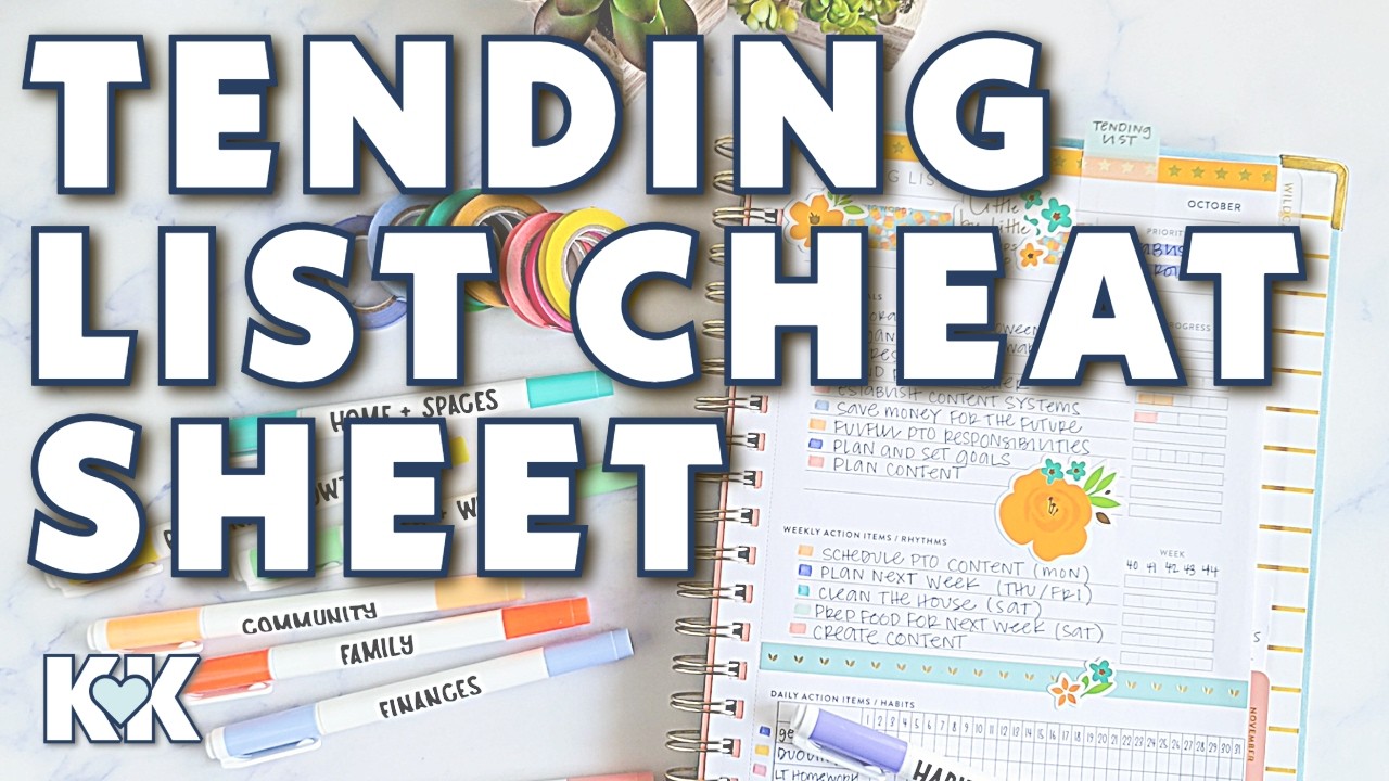 PowerSheets Quarterly Refresh Goal Setting with Tending List Cheat Sheet + Sticky Note Kanban Board