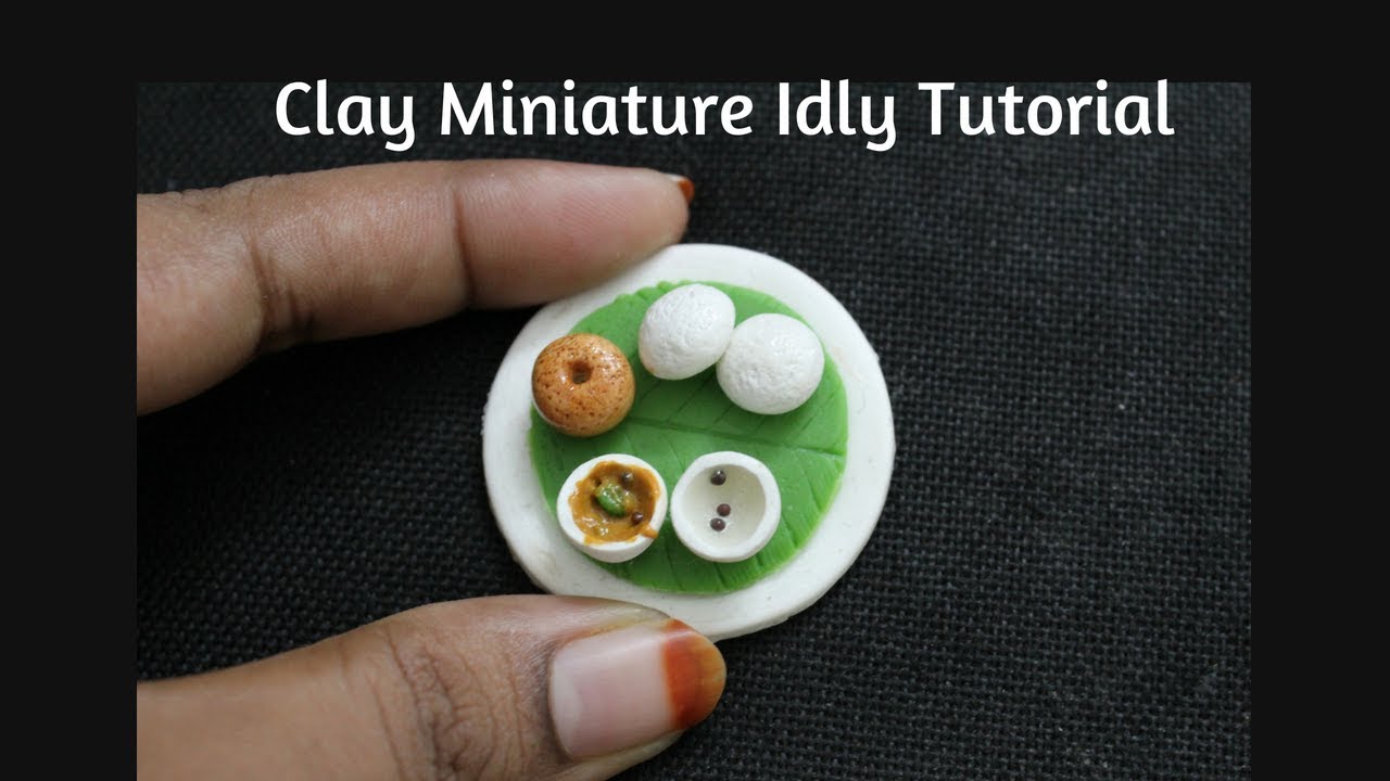 Miniature Clay Idly & Vadai | miniature fridge magnet| south indian foods in air dry clay