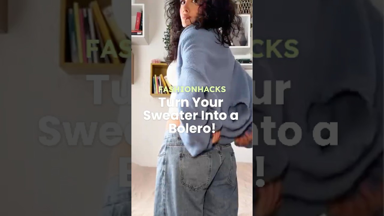 Zmień sw&oacute;j sweter w szykowne bolerko dzięki temu prostemu trikowi! #bolero #bolerosweater #stylehacks