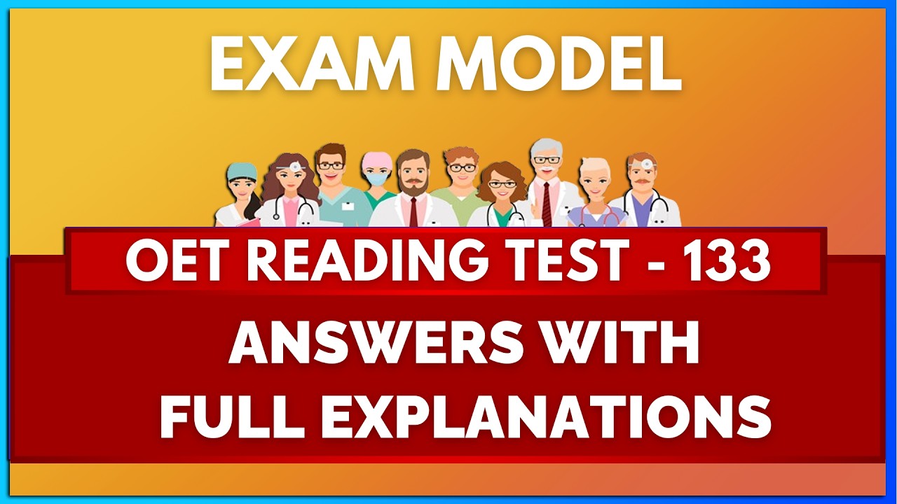 OET READING TEST - 133 | MIHIRAA
