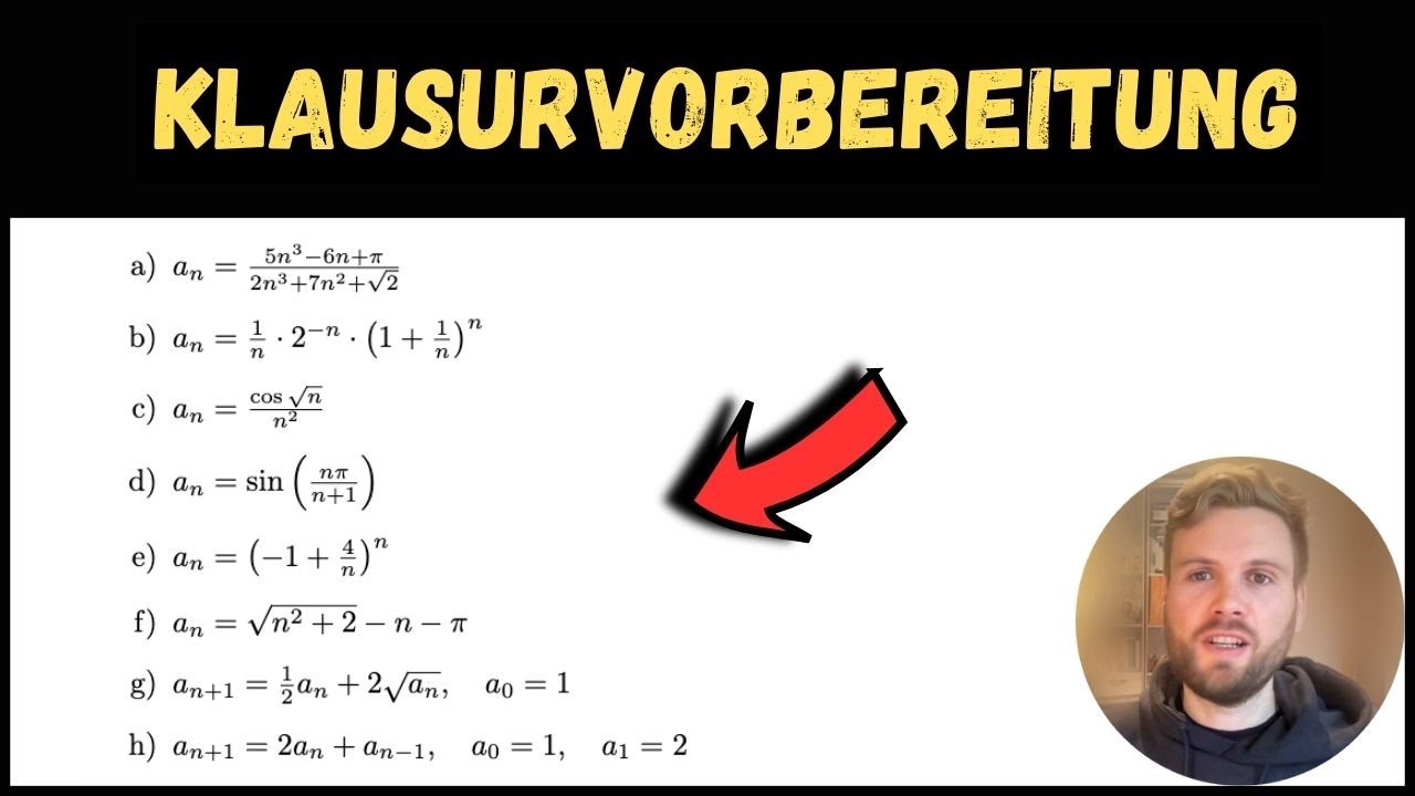 ACHT KLAUSURAUFGABEN zu Analysis 1 - FOLGEN und GRENZWERTE