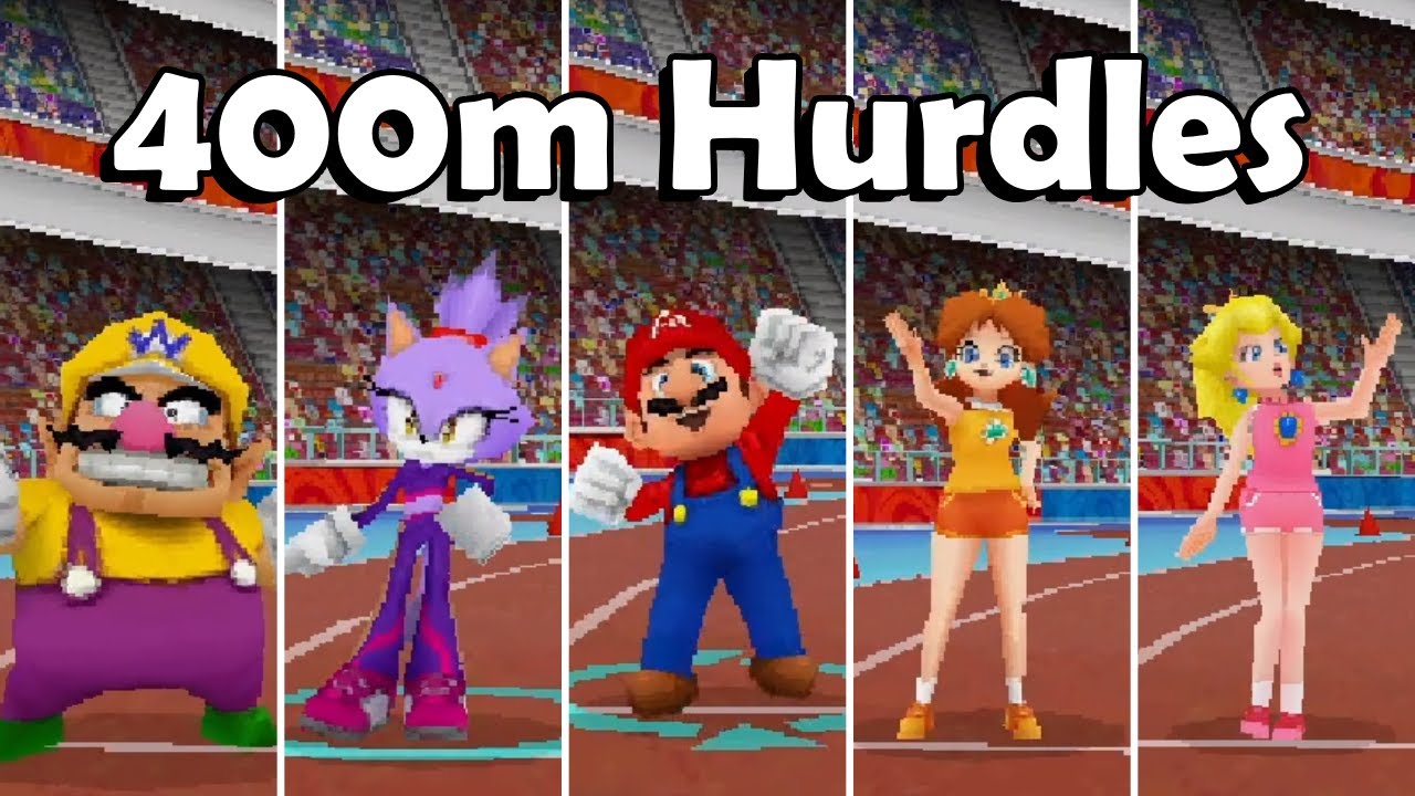 Mario & Sonic at the Olympic Games [DS] - 400m Hurdles (All Characters)