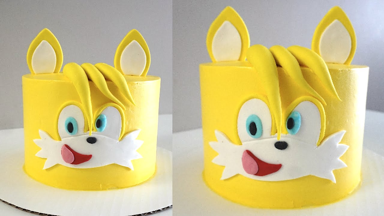 Cake Decoration | Tails Sonic The Hedgehog Birthday Cake design| 2D Fondant Tails cake for beginners