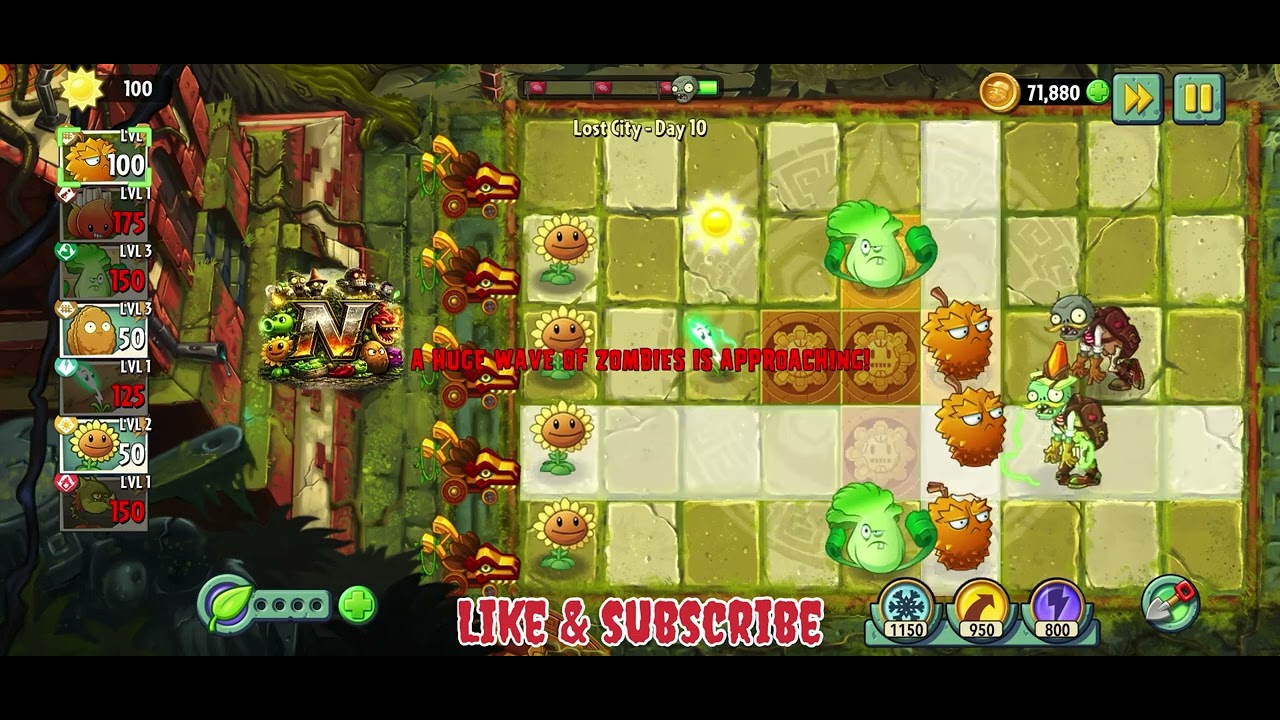 Plants Vs Zombies 2 | Day 10 Lost City | Get back to the vintage memories of Legendary Games
