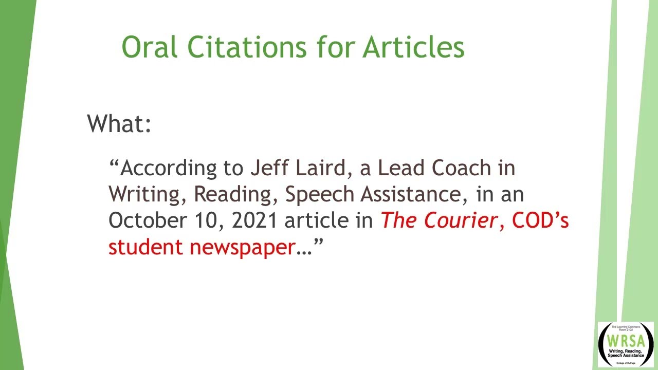 Oral Citations