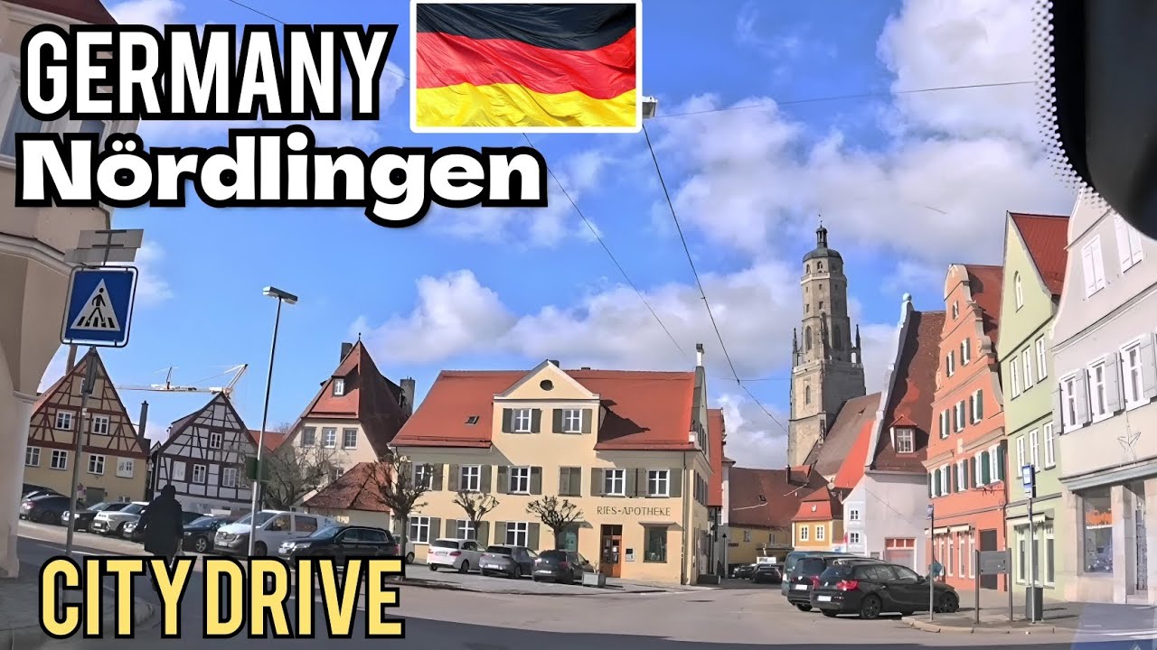 Nördlingen |Entspannte Autofahrt in der historischen Altstadt | City Drive in Germany