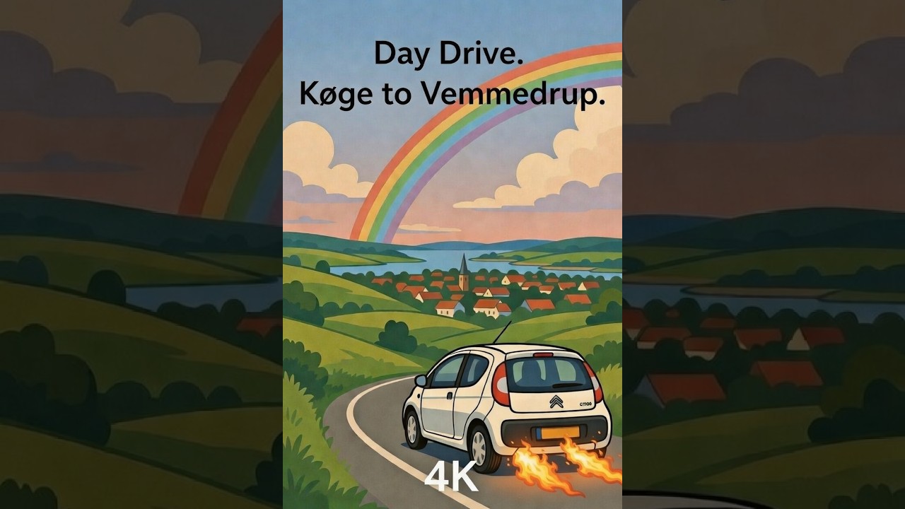 Quiet Countryside in Denmark – Day Drive. Køge to Vemmedrup. 4K