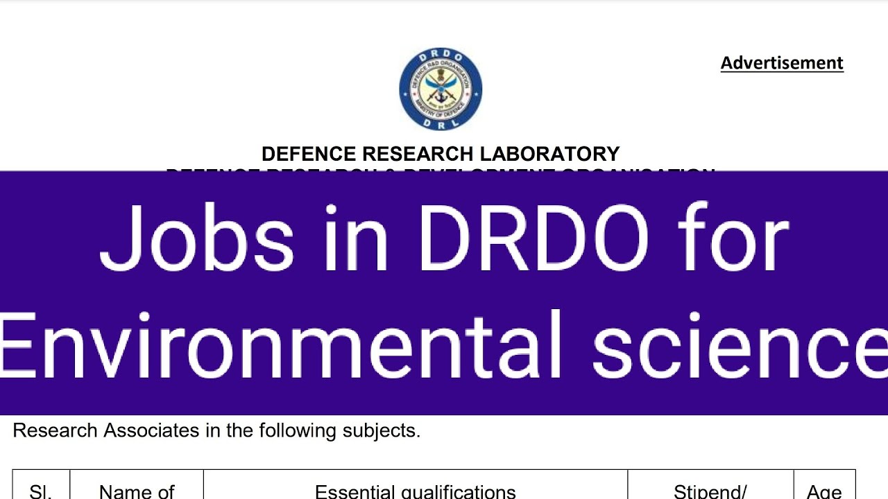 job in environment science | job in DRDO for environmental science student| envirocademy