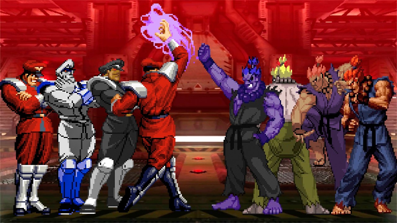 [KOF Mugen] M.Bison Team vs Akuma Team