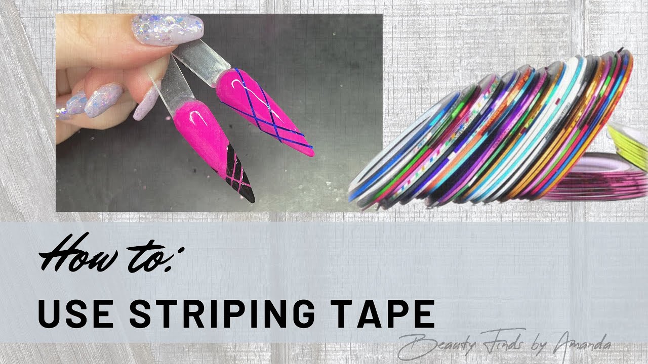 How to use nail striping tape with dip powder