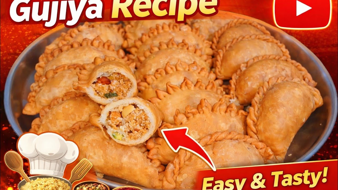 3 Design Gujiya Recipe | Holi Special Mawa Suji Gujiya | Perfect Khasta Gujiya