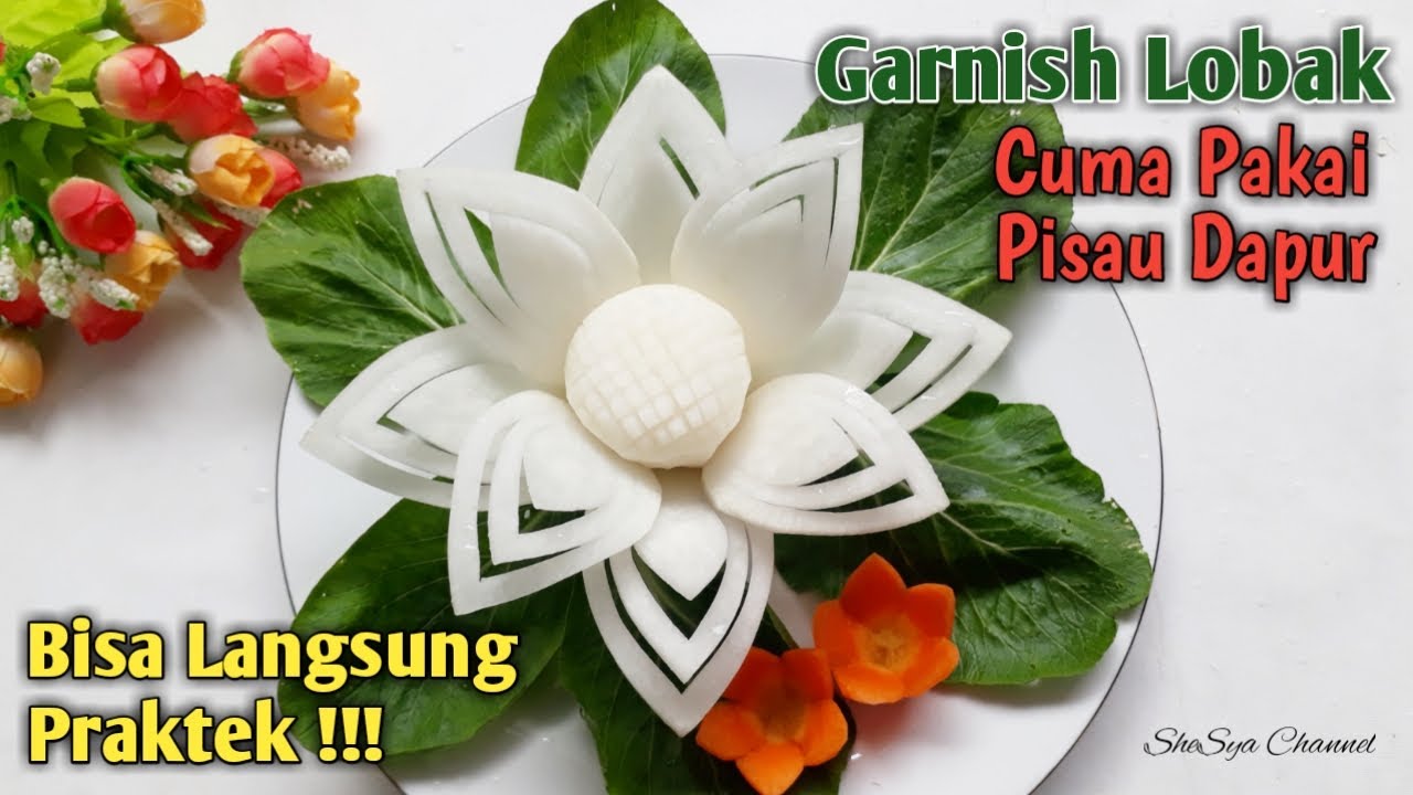 Garnish Lobak Cuma Pakai Pisau Dapur ! Semua Bisa Langsung Praktek | Hiasan Tumpeng