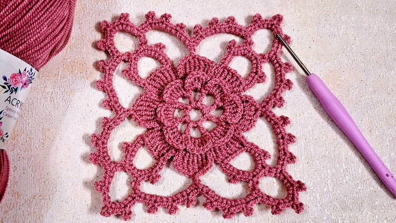 💯You’ll Love This Crochet Flower Motif 🌼 Beautiful Lace Design for Table, Cushion & Clothing