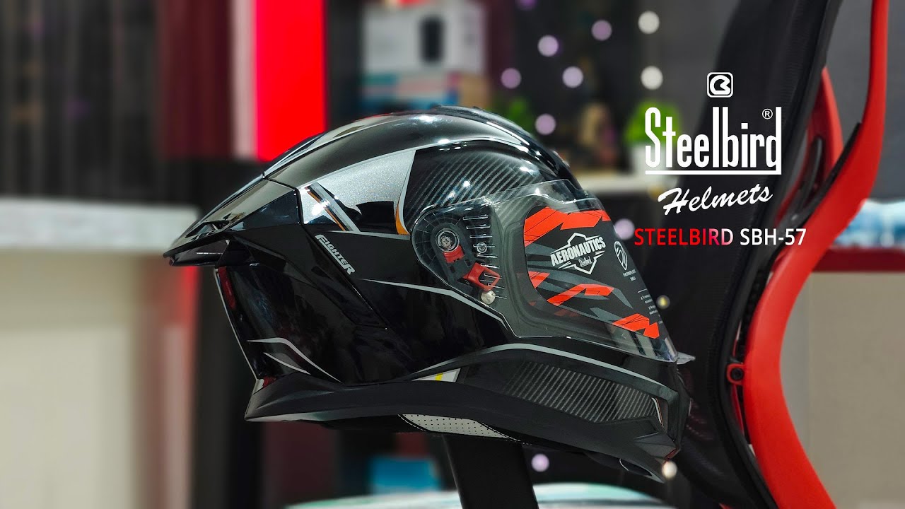 Steelbird SBH-57 Carbon Fighter ISI and DOT Certified Full Face Helmet | Best Helmet under 3,000/-