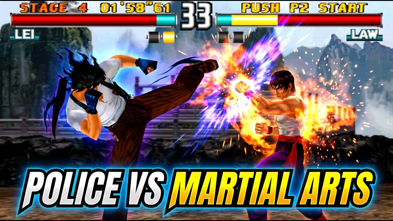 Tekken 3 Lei vs Law – Police Officer vs Martial Arts Legend Fight