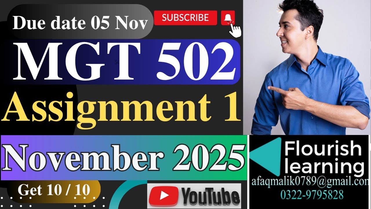 MGT502 Assignment 1 Solution 2025/ MGT502 Assignment 1 2025/ MGT502 Assignment 1 Solution Fall 2025