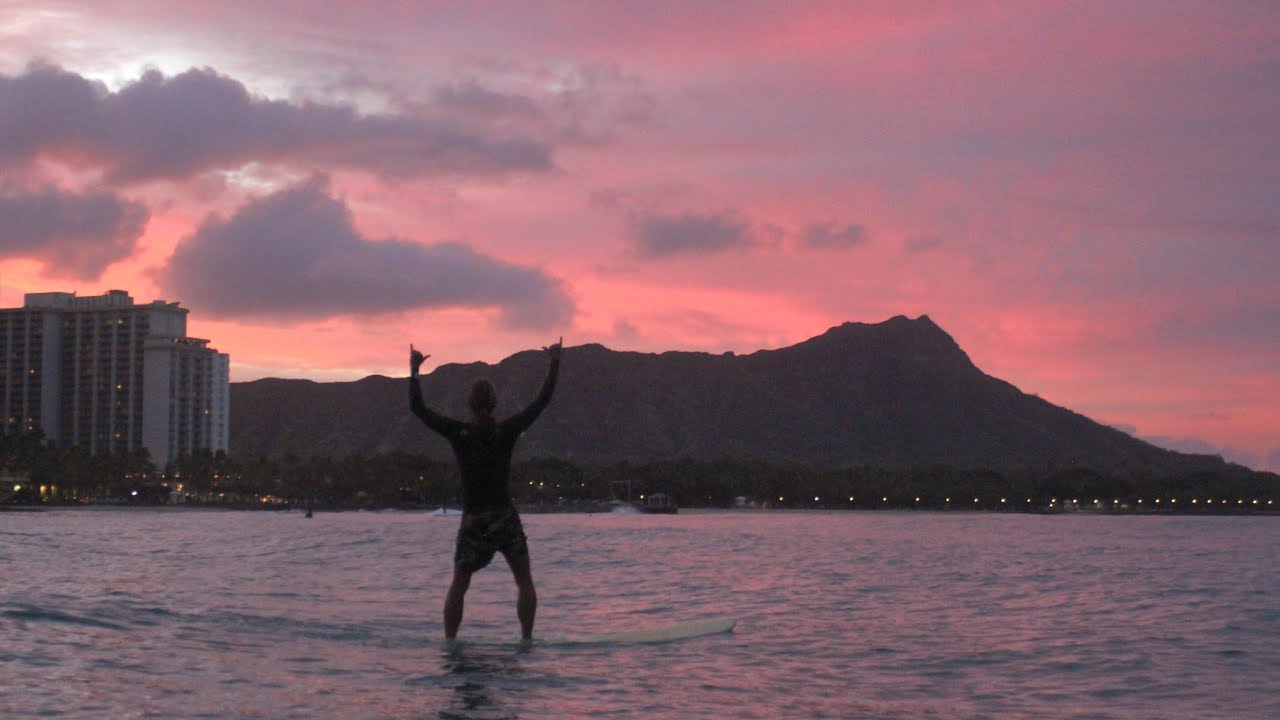 Livestream filming Sunrise Slides with Daniel Kahala Jr. At Canoes in Waikiki