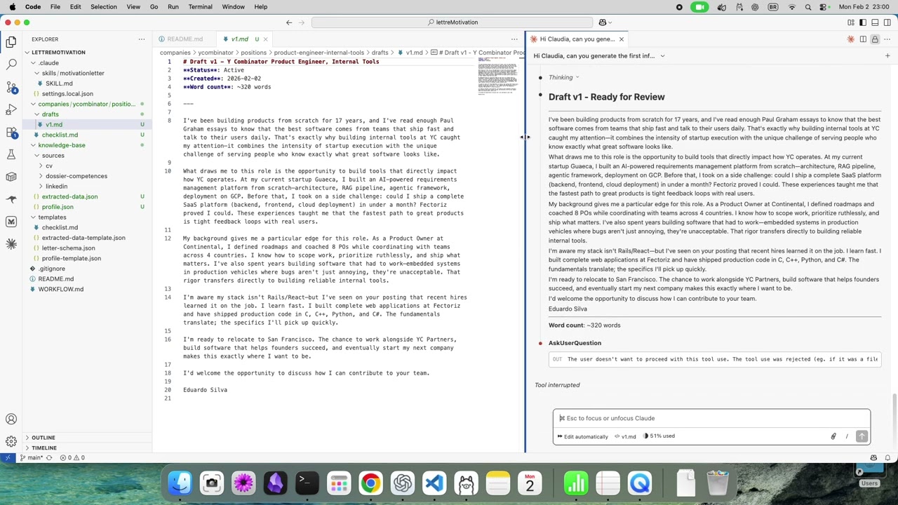From Agent writing Lettre de Motivation to digital twins