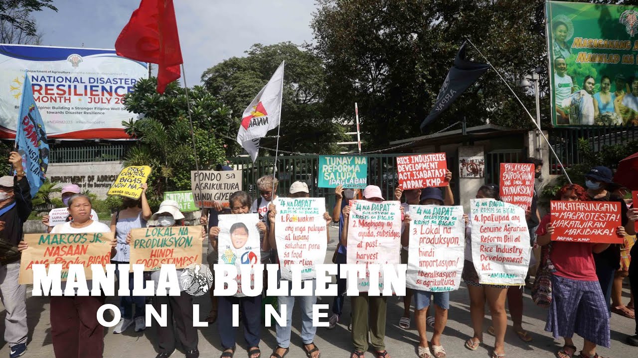 Farmers' groups hold a protest to prioritize the Rice Industry Development Act
