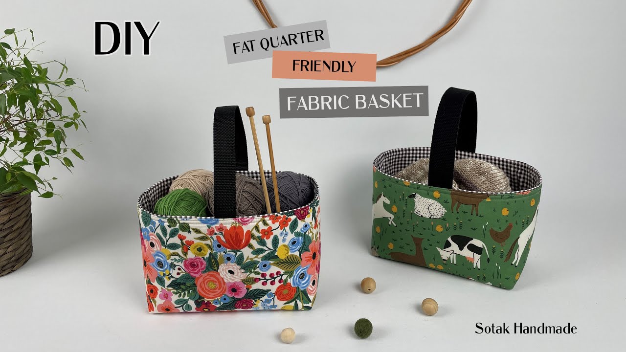 FREE PATTERN ~ DIY Easy, beginner friendly Storage Bin / Easter Basket, fat quarter friendly