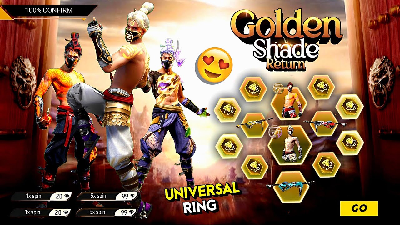 Golden Shade Bundle Return 🤯🥳| 9th Aniversary Ff |free fire new event | ff new event | new event ff