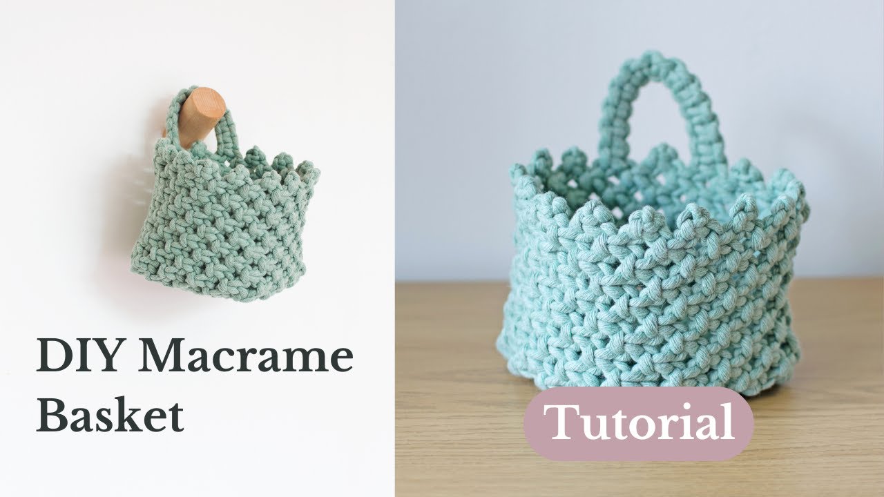 DIY Macrame Basket Tutorial (with Handle)