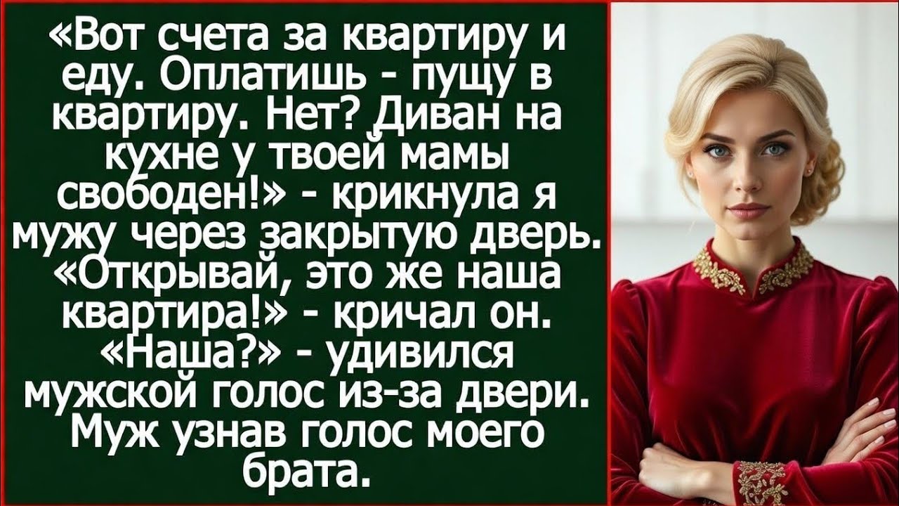 Дорогой, вот счета за квартиру и еду. Оплатишь - пущу. Нет? Диван на кухне у твоей мамы свободен!