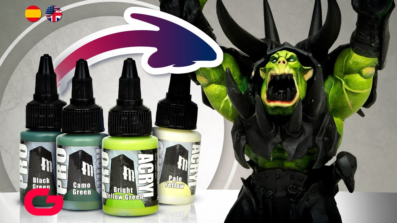How to paint ORC SKIN using PRO ACRYL paints / Como pintar una PIEL ORCO