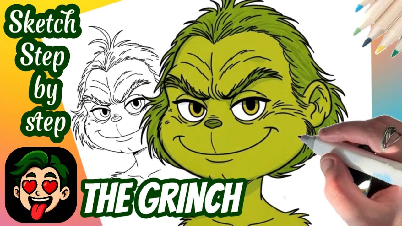 How to Draw The Grinch – Step by Step Drawing Tutorial