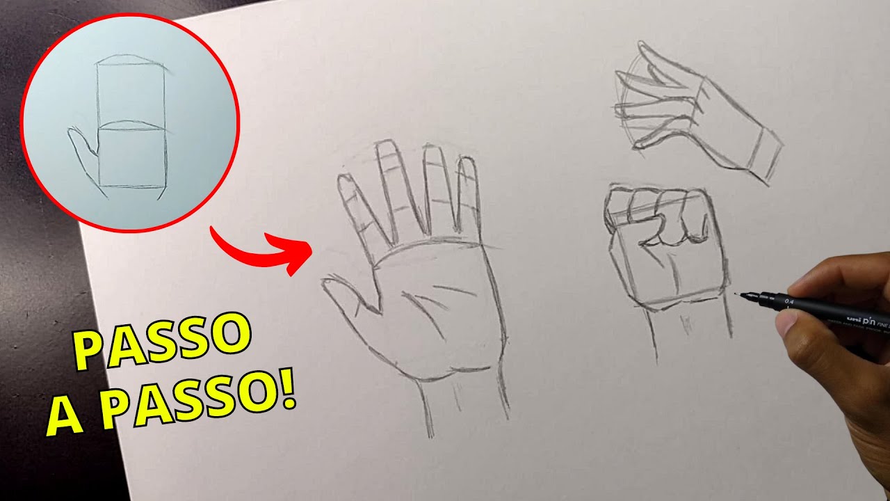 Como desenhar MÃOS | Passo a passo