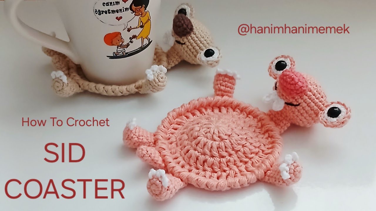Crochet Sid Coaster Tutorial | Tığ İşi Sid Bardak Altlığı Yapımı | @hanimhanimemek #crochetcoaster 