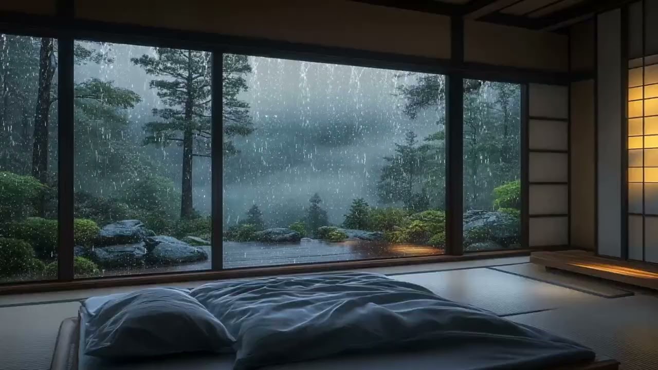 🎹 Slow Piano & Gentle Rain | Night Calm Ambience