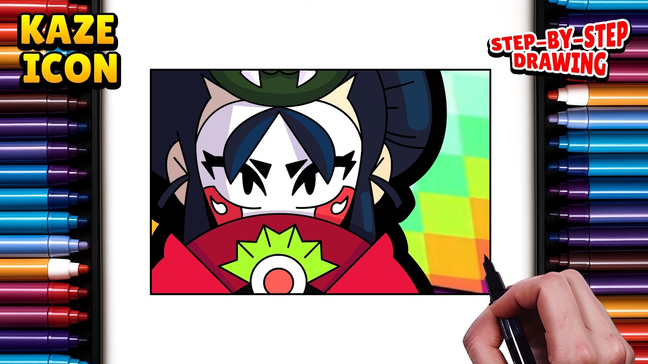 How to Draw Kaze Icon From Brawl stars | Easy Step-by-Step Drawing Tutorial