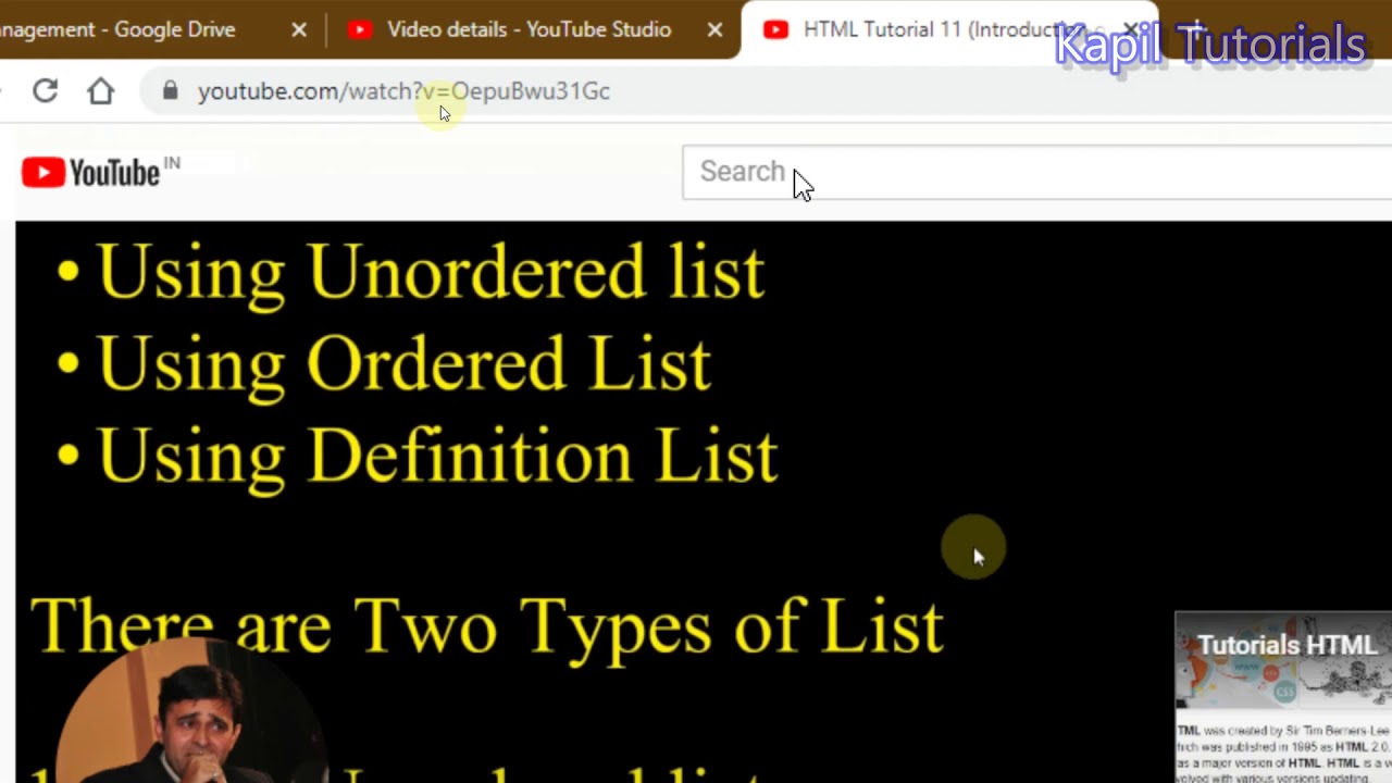HTML Tutorial 12 Type Attribute in LIst