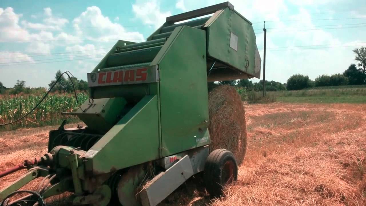 Прессование соломы МТЗ-82 и CLAAS ROLLANT 62   2015 г.