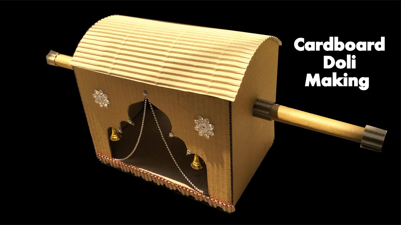 How to make Doli with Cardboard | Rukhwat Doli Making DIY | Wedding Palanquin Making Idea | #Palki