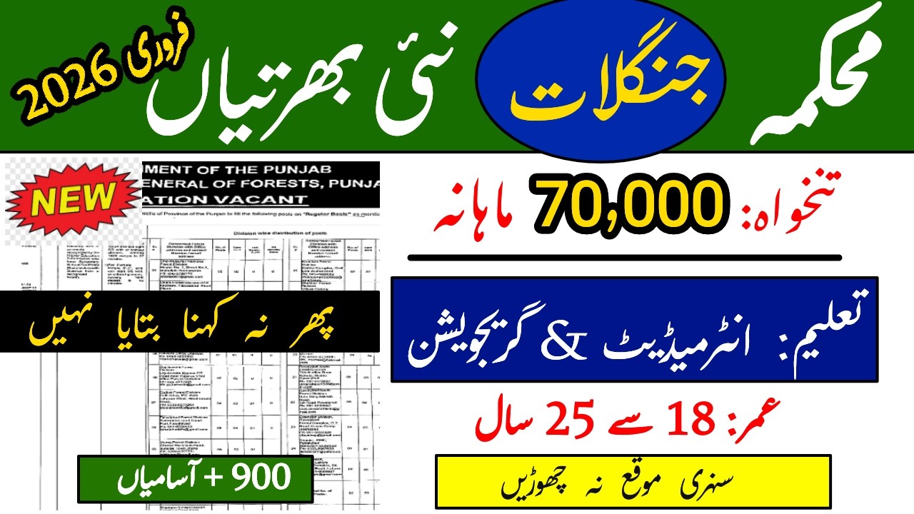 Forest Department Jobs 2026 | Forest Department mein apply karne ka tarika | New Jobs 2026 Pakistan