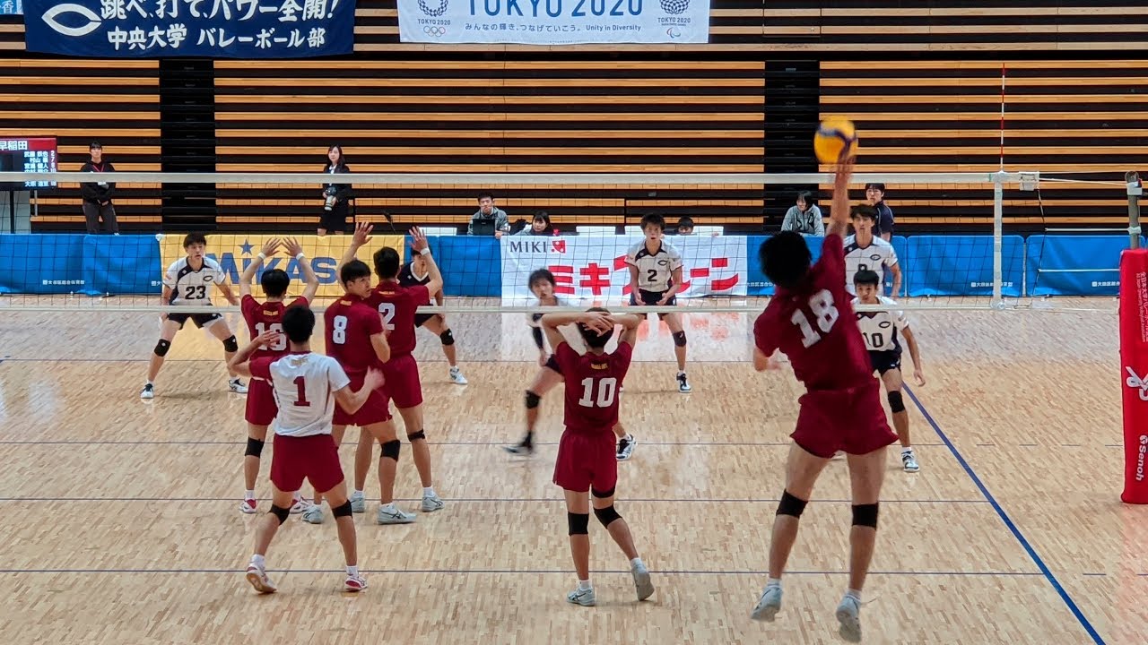 大塚達宣 早稲田大学 vs  中央大学 第1セット 全日本インカレ2019男子準決勝 Japan volleyball