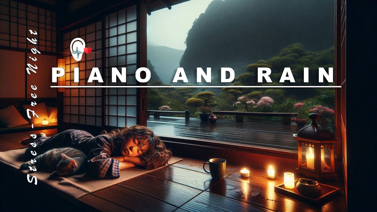 Calming Thunderstorm Sounds 🌩️ | Piano and Rain for Deep Sleep and Meditation