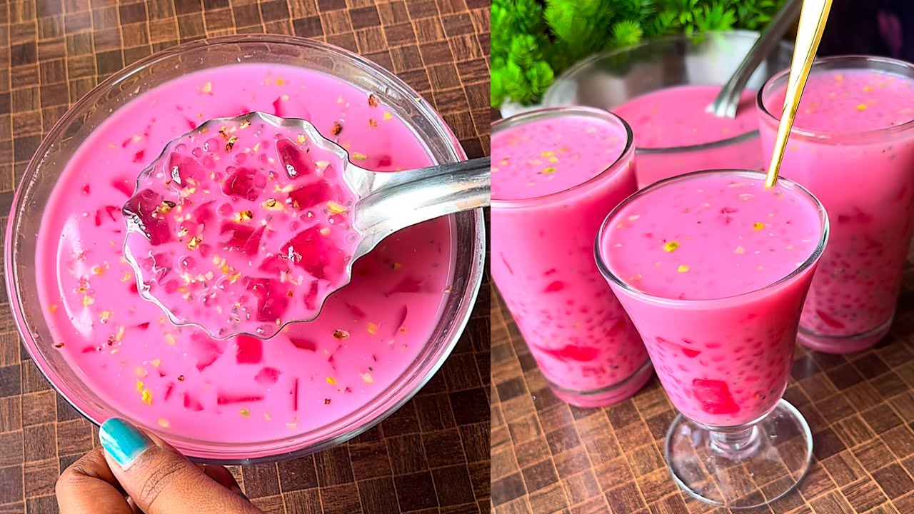 Ramadan Special Javanese Rose Milk Sharbat | Sabudana rose milk sharbat recipe | Summer drinks re...
