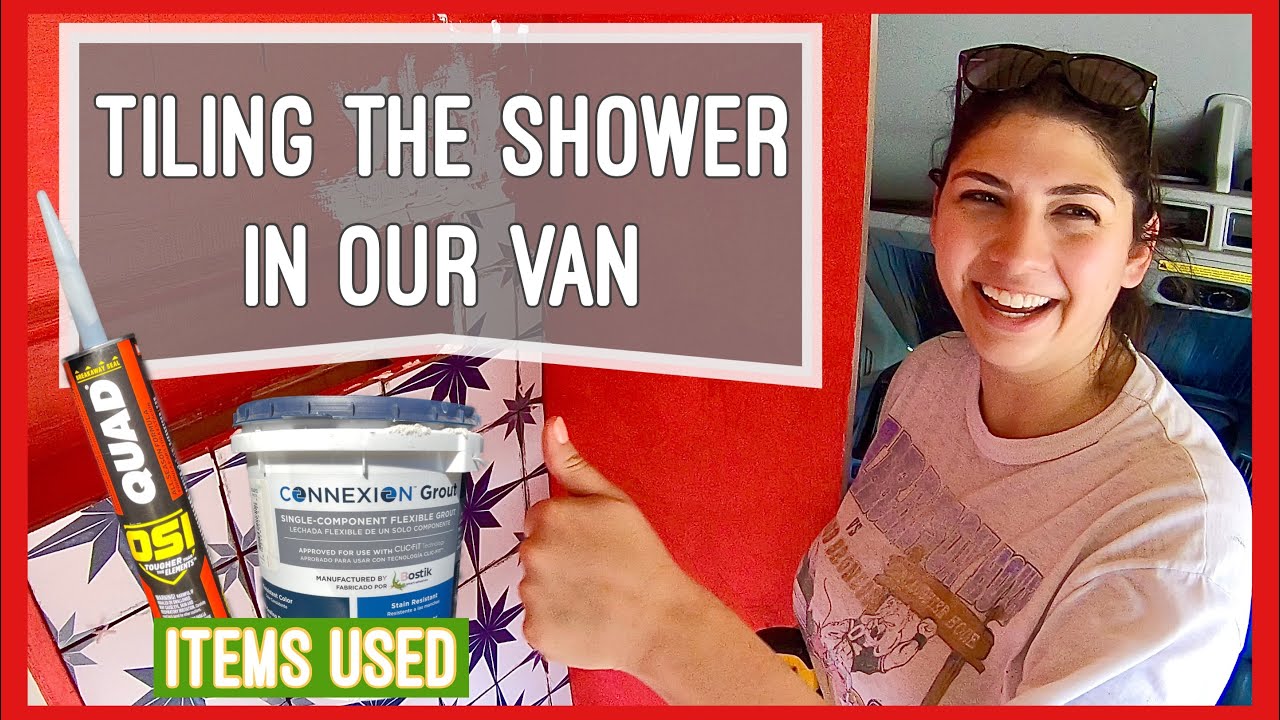 Tiling The Shower In A Van Conversion #beanstraveling #tileshower #travel #vanlife