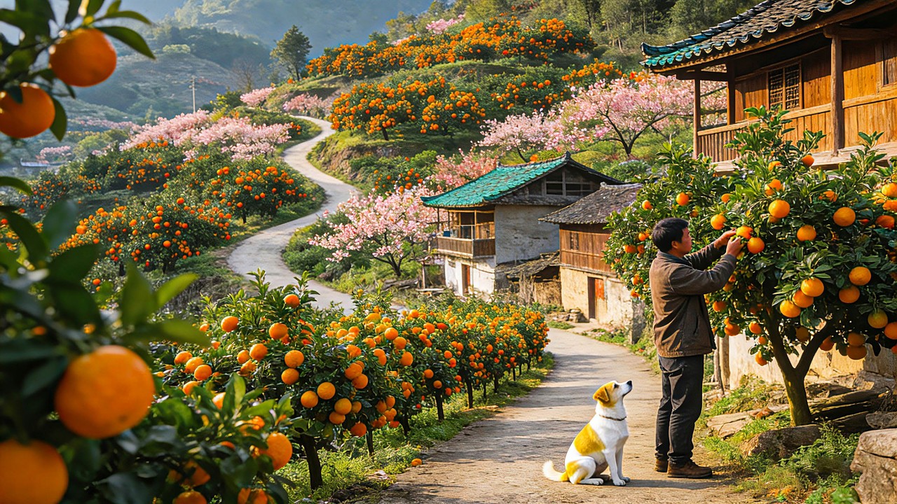 No Tourists! This Isolated Chinese Village Is Bursting with Oranges & Blossoms
