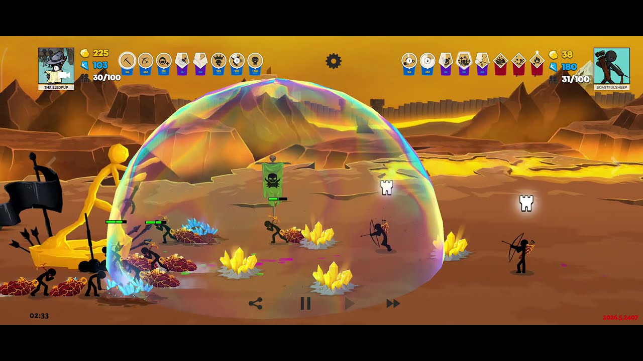 Stick war : Saga X25 Enslaved Giants vsFinal level (Last Stand)逃心#stickwar#stickwarsaga