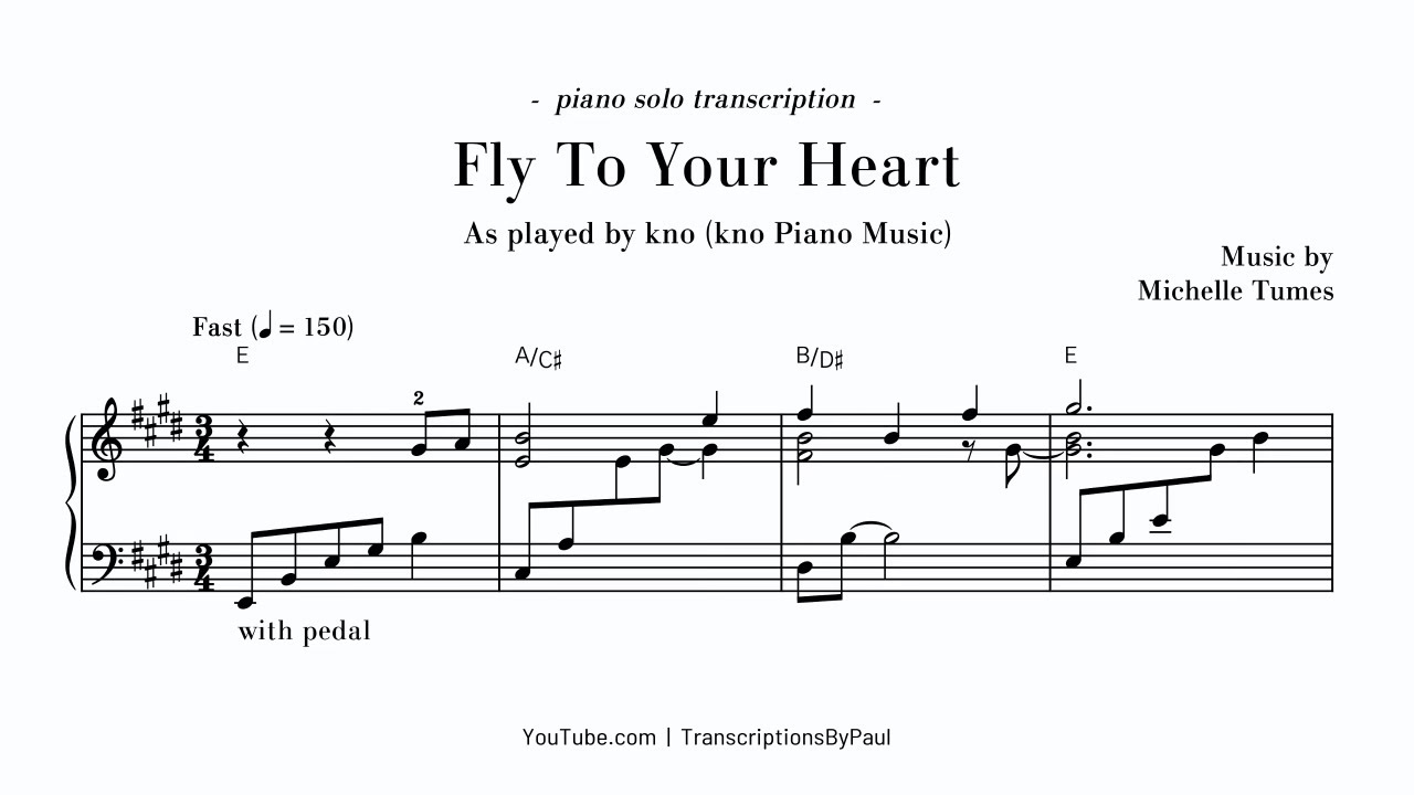 Fly To Your Heart - From Tinker Bell (kno piano music) - Sheet music transcription