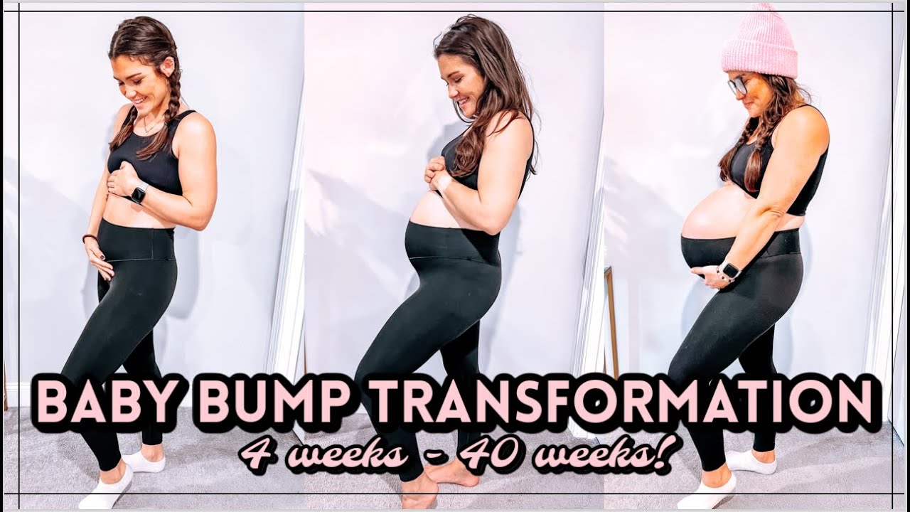 PREGNANCY BABY BUMP TRANSFORMATION! || WEEK BY WEEK PROGRESS - 4 Weeks to 40 Weeks