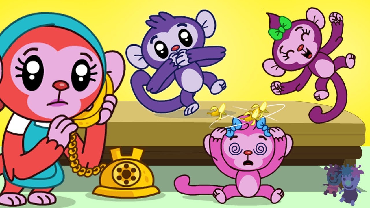 Five Little Monkeys Jumping On The Bed | Nursery Rhymes and Kids Songs for Children | ABC Monsters
