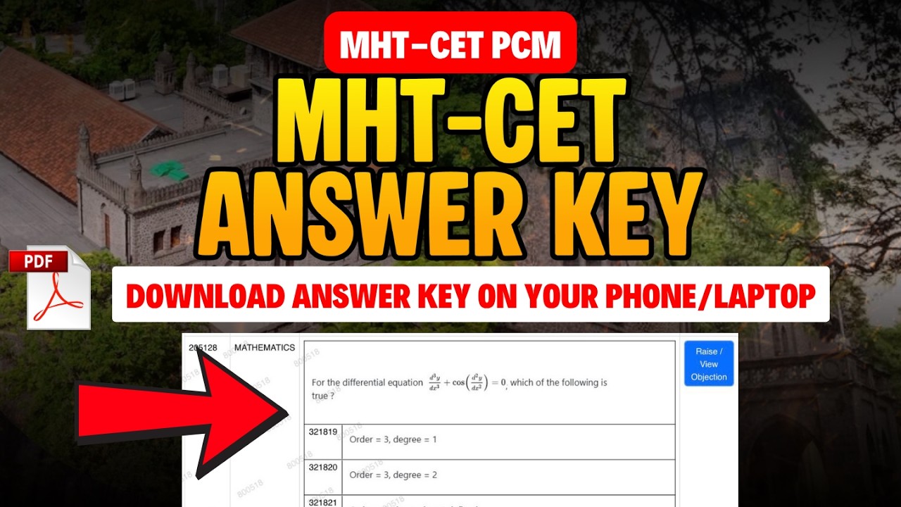 IMP: Download MHT-CET Answer in your Phone/Computer by Prasanna VJTI | Aaditya Coep Counselling